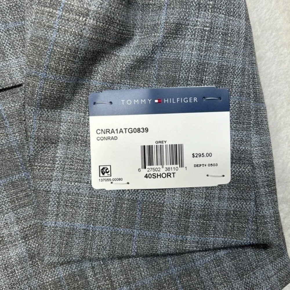 Tommy Hilfiger Modern-Fit Sport Coat Mens 40S 40 Gray Plaid Blazer $295‎ NEW